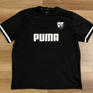 Puma Black Tee with White Vertical Logo
